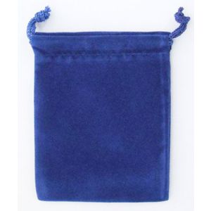 Blue Velvet Rosary Pouch - 4" x 5.5" Drawstring Velour Rosary Bag  (Minimum quantity purchase is 1)
