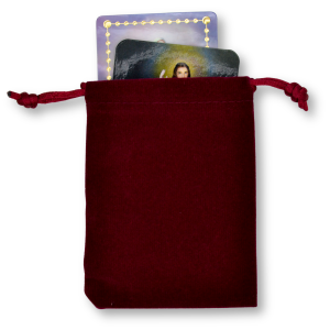Burgundy Velvet Rosary Pouch - 4" x 5.5" Drawstring Velour Rosary Bag (Minimum quantity purchase is 1)