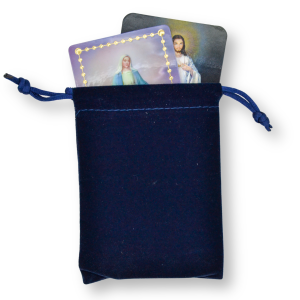 Navy Blue Velvet Rosary Pouch - 4" x 5.5" Drawstring Velour Rosary Bag * (Minimum quantity purchase is 3)
