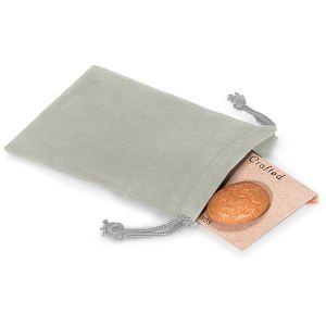 Gray Velvet Rosary Pouch - 4" x 5.5" Drawstring Velour Rosary Bag (Minimum quantity purchase is 1)