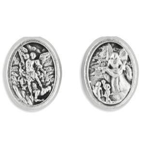   St Michael / Guardian Angel metal beads - pkg of 12   (Minimum quantity purchase is 1)