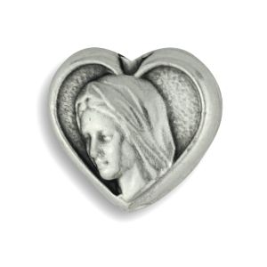 Heart Shaped Our Lady of Medjugorje Devotional Metal Rosary Beads   (12 pc.)  *   (Minimum quantity purchase is 2)
