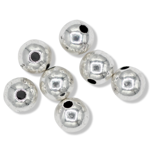 6mm Round Silver Metal Beads - Pkg. of 12    (Minimum quantity purchase is 1)