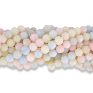 Jade Beads in Blue, Yellow and Pink, 6mm - Pkg 60 (Minimum quantity purchase is 1)