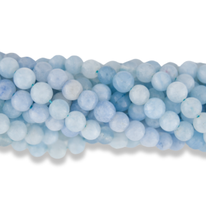 Jade Beads in Variegated Blue, 6mm - Pkg 60    (Minimum quantity purchase is 1)