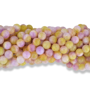 Jade Beads in Variegated Yellow and Purple 6mm - Pkg 60   (Minimum quantity purchase is 1)