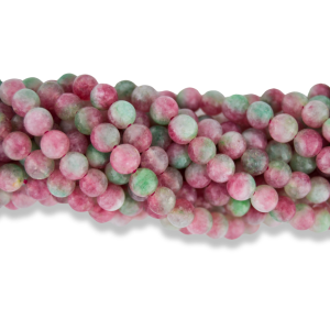 Jade Beads in Variegated Pink, Purple and Green, 6mm - Pkg 60  (Minimum quantity purchase is 1)