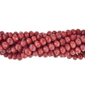  Red Rondelles Glass Crystal Beads, 8x6 mm- 60 beads ^    (Minimum quantity purchase is 1)