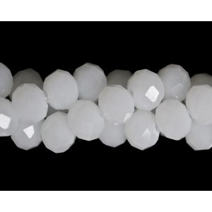 White Rondelles Glass Crystal Beads, 8x6 mm- 60 beads  (Minimum quantity purchase is 1)