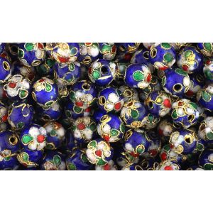    Blue Cloisonne Beads -  7mm - pkg of 60    (Minimum quantity purchase is 1)