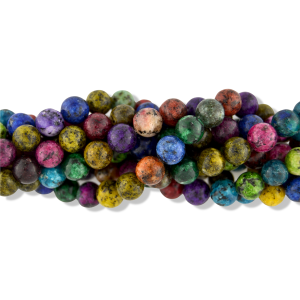 Dyed Jade Multicolor Jewel-Toned Beads, 8mm - Pkg 60     (Minimum quantity purchase is 1)