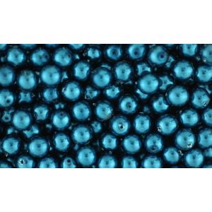   CZECH REPUBLIC Glass Pearl Beads, 8mm round, Teal Blue - 60 per pack  (Minimum quantity purchase is 1)