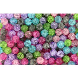  Crackle Beads - Multi-Colored - 8mm (Packs of 60; Plastic)*  (Minimum quantity purchase is 5)