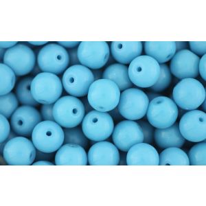 Glass Beads, Sky Blue - 8 mm Round - Pack of 60  *   (Minimum quantity purchase is 3)