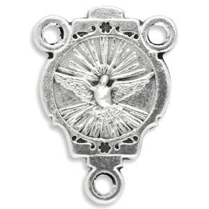 Holy Spirit Dove Rosary Centerpiece - 3/4" Silver Oxidized, Made in Italy  * (Minimum quantity purchase is 3)