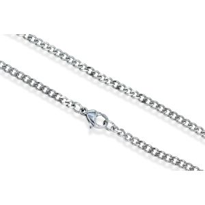 1.4mm Stainless Steel Curb Chain with Lobster Clasp - 24"