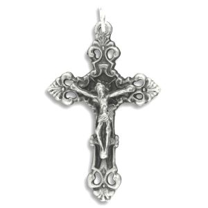 Fleur-de-Lis Loreto Crucifix 1-5/8" (Minimum quantity purchase is 1)