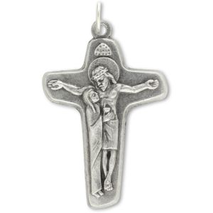 Mary at the Side of Jesus Crucifix – 1 5/8" Unity Cross Silver Oxidized, Made in Italy  (Minimum quantity purchase is 1)