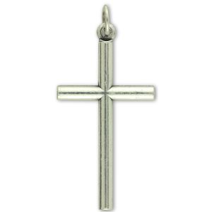 Simple Cross - 1.5" Silver Oxidized, Made In Italy *   (Minimum quantity purchase is 3)