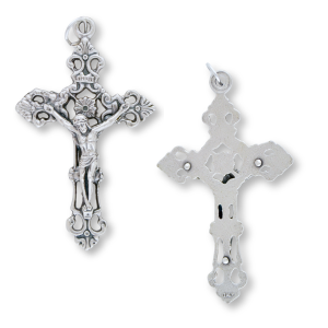  Fleur-de-lis Cut Out Design Crucifix - 2-1/16"  (Minimum quantity purchase is 1)