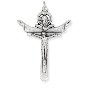 Holy Trinity Crucifix (Tertium Millennium) – 2.25" Large Silver Oxidized, Made in Italy  * (Minimum quantity purchase is 1)