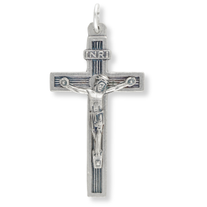 Traditional Crucifix – 1 1/2" Silver Oxidized, Made in Italy * (Minimum quantity purchase is 2)