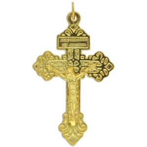 Pardon Crucifix I - 2 1/8" Gold Plated, Made in Italy *  (Minimum quantity purchase is 1)