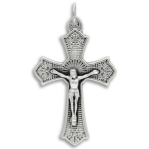   Flared Edge Crucifix with Ridged Posts - 1 1/2 in.   (Minimum quantity purchase is 1)