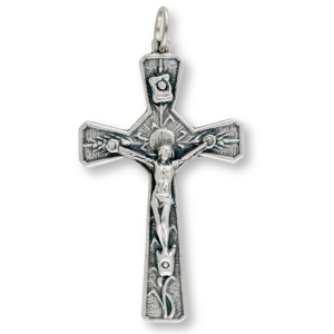 Bread of Life Crucifix – 1 3/4" Silver Oxidized, Made in Italy  (Minimum quantity purchase is 1)
