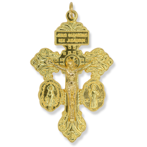 3-Way Pardon Crucifix (St. Benedict & Miraculous Medal) - 2-1/8" Gold Plated, Made in Italy *  (Minimum quantity purchase is 1)