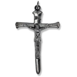 Nail Crucifix - 2" Gunmetal, Made in Italy   (Minimum quantity purchase is 1)