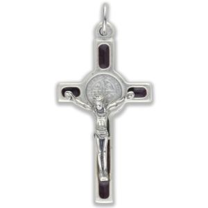  St Benedict  Crucifix with Brown Enamel 1.6 in.   (Minimum quantity purchase is 1)