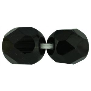  Czech Firepolished Crystal Birthstone Beads 6mm  / Jet Black - pkg of 60    (Minimum quantity purchase is 1)