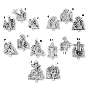  Stations of the Cross Medals Parts Set of 14 * (Minimum quantity purchase is 1) 