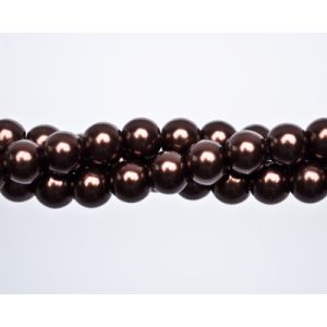   CZECH  Glass Pearl Beads, 8 mm round, brown - 60 count   (Minimum quantity purchase is 1)