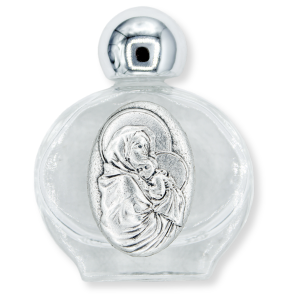 Madonna of the Streets Glass Holy Water Bottle - 1.5 oz Travel Size, Made in Italy   (Minimum quantity purchase is 1)