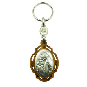  Ornate Olive Wood St. Anthony Key Chain - Closeout Sale * (Minimum quantity purchase is 1)