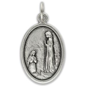  Our Lady of Lourdes with Rose Back - 1 Inch     (Minimum quantity purchase is 3)