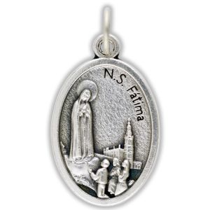  Our Lady of Fatima Medal - Die-Cast Italian Silver Plated  (Minimum quantity purchase is 1)
