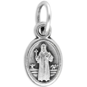 St Benedict Medal Mini - 1/2" Silver Oxidized, Made in Italy *  (Minimum quantity purchase is 5)