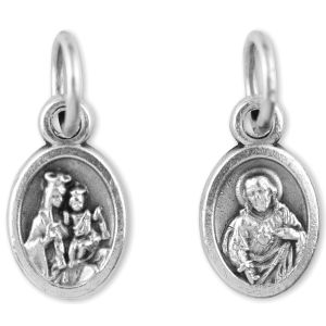  Scapular / Sacred Heart Jesus Medal - Oxidized 1/2 inch  (Minimum quantity purchase is 1)