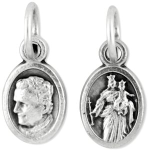 Our Lady of Perpetual Help & St John Bosco Medal - 1/2" Silver Oxidized, Made in Italy * (Minimum quantity purchase is 5)