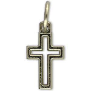  Simple Outlined Metal Cross - 11/16 inches  (Minimum quantity purchase is2)