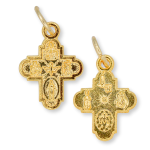 5-Way Cross Medal - 3/4" Gold Plated, Made in Italy  *  (Minimum quantity purchase is 2)