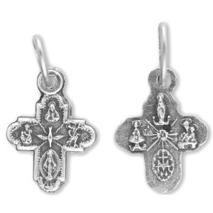 Five Way Cross Medal - 1/2" Silver Oxidized, Made in Italy *  (Minimum quantity purchase is 5)