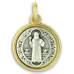   Two Tone St. Benedict Medal - 3/4"  (Minimum quantity purchase is 1)
