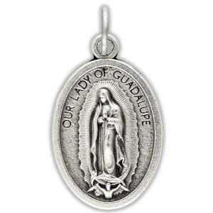 Our Lady of Guadalupe Medal in English - Silver Ox, 1"   (Minimum quantity purchase is 2)