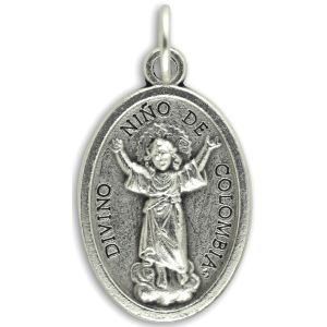 Divine Nino of Columbia - Silver Oxidized Die-Cast - 1" - Made In Italy   (Minimum quantity purchase is 3)