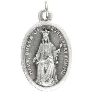    Our Lady Queen of Heaven Medal - Italian Silver OX 1 inch (Minimum quantity purchase is 2)