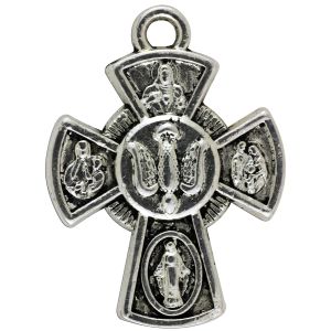 5 Way Cross with 8 Saints - 15 /16 " -  Closeout Sale * (Minimum quantity purchase is 3)